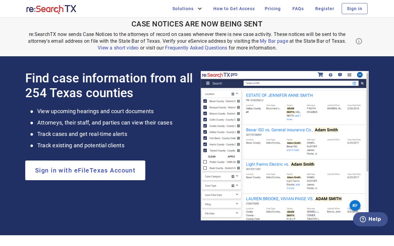 re SearchTX limitation for Limestone County criminal court cases
